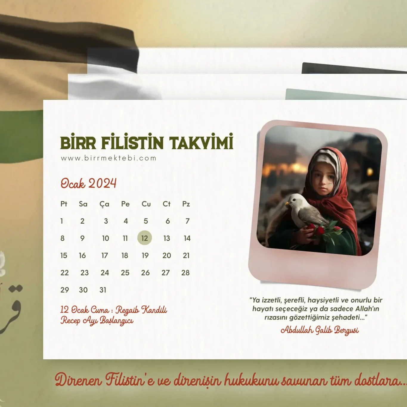 2024 Birr Filistin Takvimi (Ücretsiz PDF)